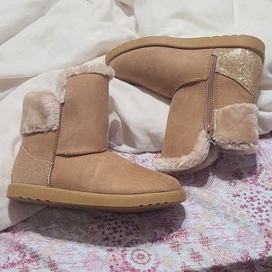 tombik Girls Faux Fur Zip Winter Boots